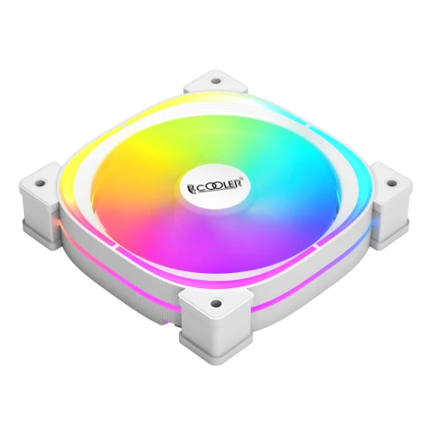 Кулер для корпуса/ Case Cooler PCCooler EF120 ARGB WH (120x120x25mm, 4-pin PWM, ARGB, 37.98CFM, 25.7dBA, 1500RPM, White) фото 2