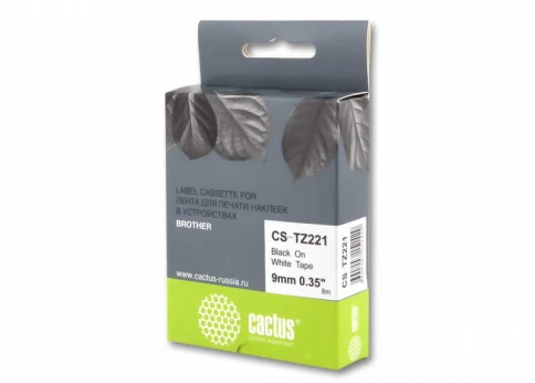 -/ Картридж ленточный Cactus CS-TZ221 TZe-221 черный для Brother 1010/1280/1280VP/2700VP фото 3