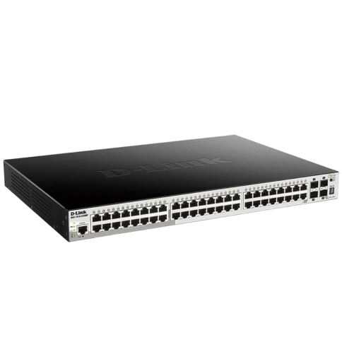 Коммутатор/ Управляемый L2+ стекируемый PoE-коммутатор, 48x1000Base-T PoE, 4x10GBase-X SFP+, PoE-бюджет 370 Вт (740 Вт с DPS-700), CLI, консольный порт RJ-45, RPS фото 1