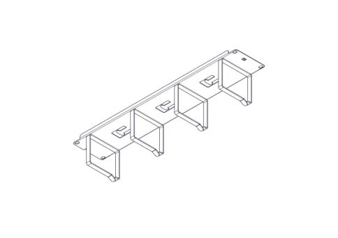 Horizontal Cable Organizer Uniprom Series, 2U, Steel Rings фото 2