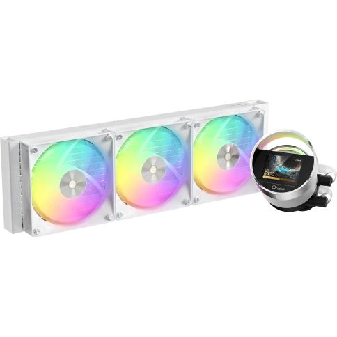 Система жидкостного охлаждения/ Water Cooling System Ocypus Sigma L36 WH ARGB (300W, 360mm, LED, White, ARGB/ Fans: 3x120mm, 73CFM, 2000RPM/ Pump height 99mm, 27dBA, 3100RPM, Rad thickness 27mm/ S: 1851, 1700, 1200, 115X, AM5, AM4) фото 1