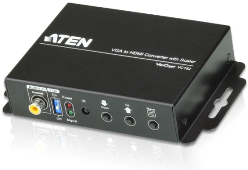 Конвертер с возможностью масштабирования, VGA+AUDIO=>HDMI, HD-DB15+MIM-JACK>HDMI, Female, Б.П. 5.3V, (1920x1200 DDC2B 1080p)/ VGA TO HDMI CONFERTER W/SCALER W/EU ADP фото 1