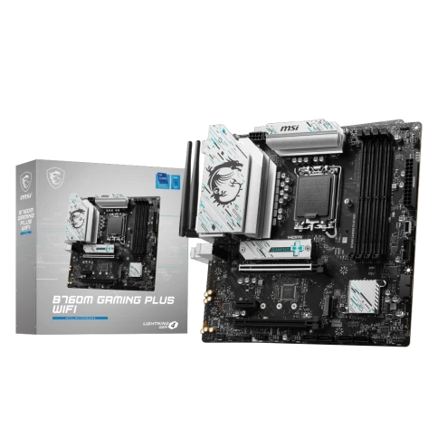 Материнская плата/ MB MSI INTEL B760 s1700, 4xDDR5(256GB), 2xHDMI 2.1/2xDP, 2xPCIe 4.0x16, 1xPCIe 3.0, 1xLAN (2.5GbE), Wi-Fi, BT, 4xSATA 6Gb/s, 2xM.2, 4xUSB 3.2, 2xUSB 2.0, 1xPS/2, mATX фото 1