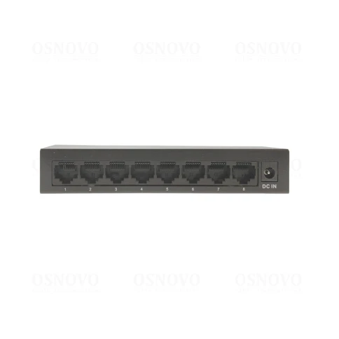 Коммутатор неуправляемый/ OSNOVO Неуправляемый коммутатор Fast Ethernet на 8 портов. Порты: 8 x FE (10/100Base-TX). Auto MDI/MDIX Встроенная грозозащита 2кВ. В комплекте БП DC12V(1A). Размеры (ШхВхГ): 138 x 25 x 78мм. Рабочая температура: 0...+40 гр. С. фото 2