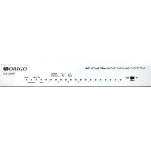 Коммутатор/ Unmanaged Switch 8x100Base-TX PoE, 1x1000Base-X SFP, PoE Budget 80W, metal case фото 3
