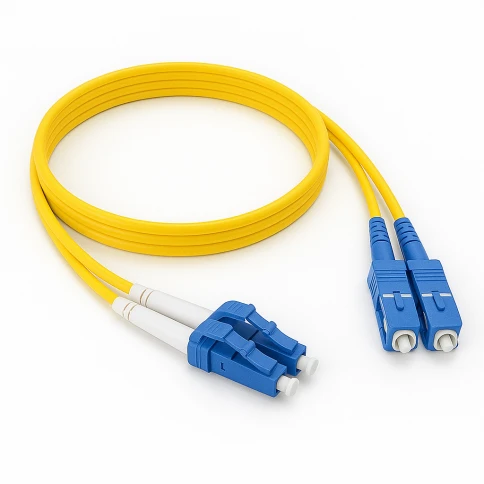 Патч-корд ADVANT ADVOM3-PCD015-LCSC-UU-LA, Duplex, тип волокна: SM 9/125 (OS2). Разъемы: LC/UPC-SC/UPC. Длина: 1,5, оболочка: LSZH, диаметр кабеля: 3 фото 1