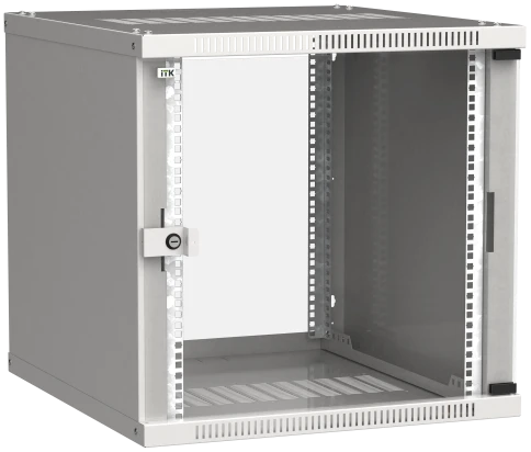 Шкаф LINEA WE 9U 600x600мм дверь стекло серый фото 2