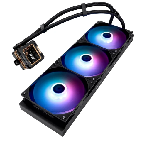Водяное охлаждение для процессора/ Water Cooling System Thermalright Frozen Warframe 420 ARGB (420mm, LED, Black, ARGB/ Fans: 3x140mm, 88.7CFM, 29.8dBA, 1750RPM/ Pump height 60mm, 23dBA, 3000RPM, Rad thickness 27mm/ S: 1851, 1700, 1200, 115X, 2011, 2066, фото 5