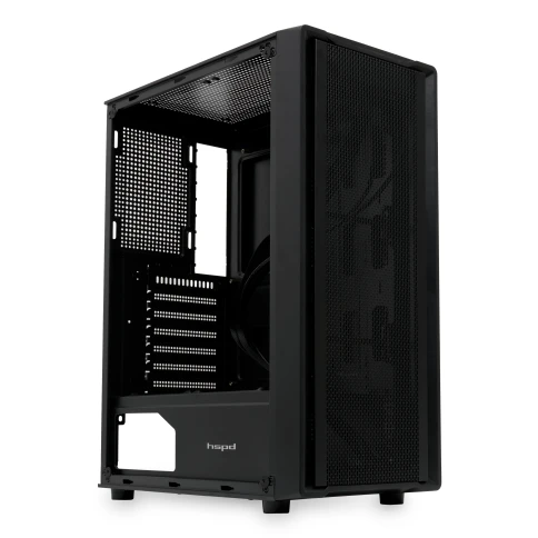 Корпус без блока питания/ Case HSPD M530, Mesh Mid Tower, Black, TG, 0.4 SPCC, no fans ATX, mATX, mITX 155/290/200mm 2x2.5", 2x3.5", 7xPCI 1xUSB-A 3.0, 2xUSB-A 1.0 335x193x445mm фото 2