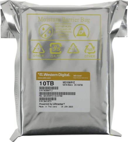 Жесткий диск Western Digital Gold WD103KRYZ 10ТБ 3,5" 7200RPM 512MB (SATA III) фото 6