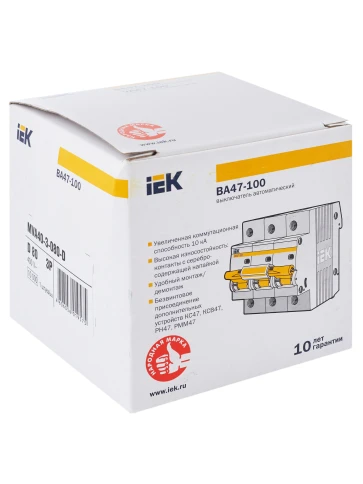 KARAT Авт. выкл. ВА47-100 3P D 80А 10кА IEK фото 3