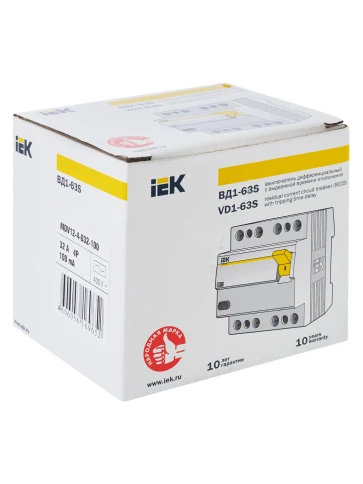 УЗО ВД1-63S 4Р 32А 100мА IEK фото 4