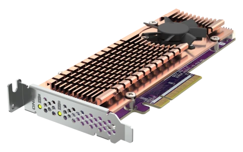 Плата расширения/ QNAP QM2-2P-384A 2 x M.2 22110 or 2280 PCIe (Gen3 x8) NVMe SSD slots. Low-profile flat and Full-height brackets included. фото 3