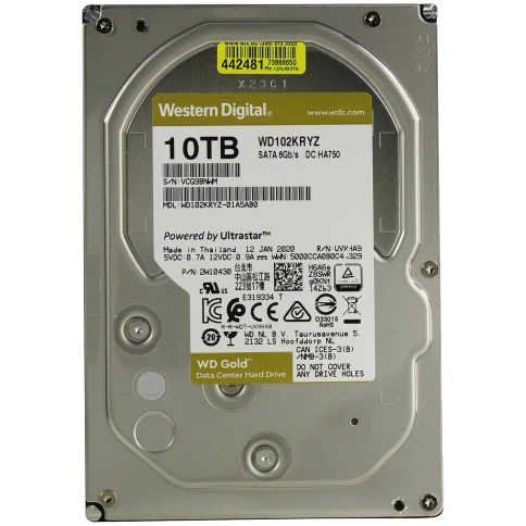 Жесткий диск/ HDD WD SATA3 10Tb Gold 7200 256mb  1 year warranty фото 2