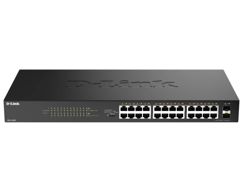 Коммутатор/ Конфигурируемый PoE-коммутатор, 24x1000Base-T PoE, 2x1000Base-X SFP, PoE-бюджет 240 Вт, дальность PoE до 250 м, DIP-переключатель, корпус металл фото 1