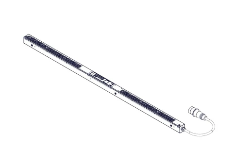 DU Switched, Uniprom series, 0U, 240V, 1P, 32A, 36xC13 6xC19, 3m cord, IEC309 фото 3