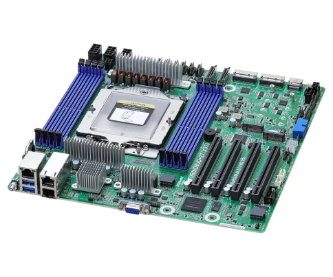 Материнская плата/ ASRock TURIND8UD-2T/X550, Deep Micro-ATX, 1x SP5 (LGA 6096) AMD EPYC™ 9005/9004, 8x DDR5 RDIMM, RDIMM-3DS, 4x PCIe5.0 / CXL2.0 x16, 2x MCIO (PCIe5.0 x8 or 8 SATA 6Gb/s), 2x MCIO (PCIe5.0 x8), 1x MCIO (PCIe5.0 x4), 2x M.2 (PCIe5.0 x4), u фото 4