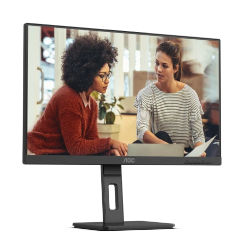 AOC 24E3QAF 23.8'', 1920x1080, IPS, 75hz, 20M:1, 300cd, 4ms, VGA, HDMI 1.4, DP 1.2, Speakers, H. adj 150mm, pivot, VESA, 3Y, Black фото 4