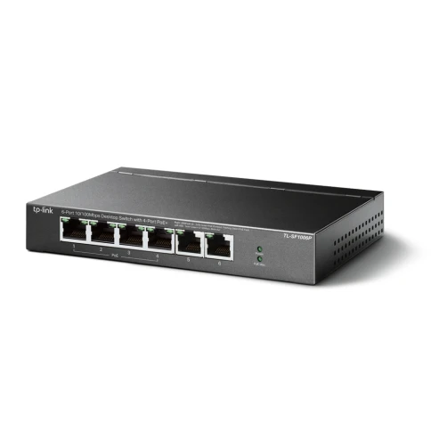 Коммутатор/ 4-port 10/100 Mbit / s unmanaged PoE + switch with 2 10/100 Mbit/s Uplink ports, metal case, desktop installation, 4 802.3 af/at PoE+ ports, 2 10/100 Mbit/s Uplink ports фото 2