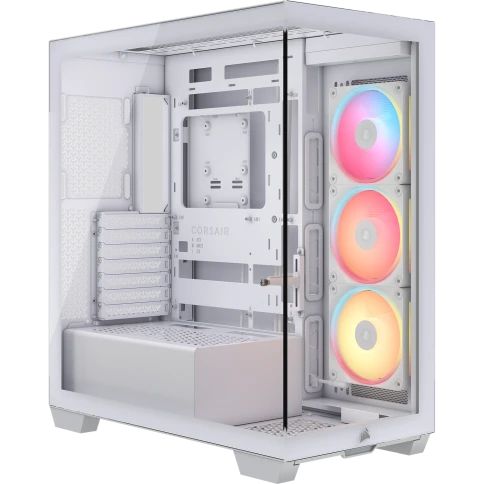 Корпус без блока питания/ Case Corsair 3500X LX-R RGB iCUE LINK, Midi-Tower, TG, 3x120mm ARGB, 2xUSB-A 3.2, 1xUSB 3.2 Type-C, E-ATX, ATX, mATX, mITX White фото 1