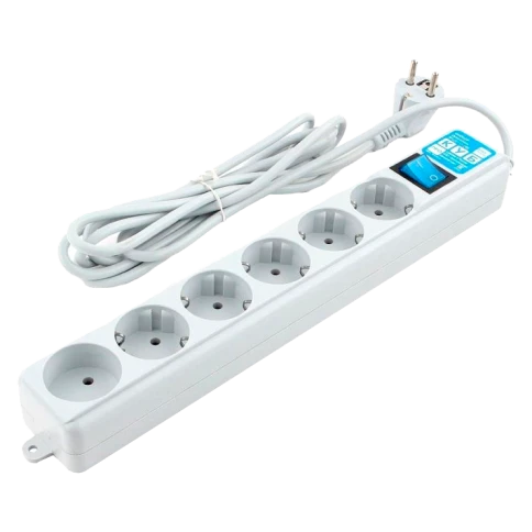 Фильтр-удлинитель Power Cube PRO, 5,0 м, LC контур, 16А/3,5кВт/ Surge protector Power Cube  Pro 5,0 m, LC circuit, 6 outlets (white) 16A / 3,5kVt фото 1