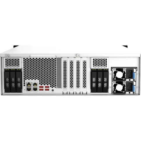 Сетевое хранилище без дисков/ ENTERPRISE QNAP TS-h2287XU-RP-E2336-32G QuTS hero NAS, Xeon E-2336 6C 12T 2.9-4.8GHz, 32 GB ECC DDR4 (2 x 16 GB) up to 128GB (4 x 32 GB), 22-bay (16 x 3.5-inch SATA + 6 x 2.5-inch SATA), 2x10 GbE, 2x2.5 GbE, 3xPCIe Slot (2 x фото 4