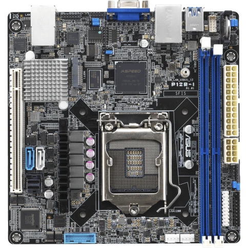 Материнская плата/ P12R-I Mini-ITX, LGA 1200, 2x DDR4 DIMM (to 64GB ECC UDIMM) , 6x USB 3.0 (4 rear) , 6x SATA (4 in MiniSAS HD) , 1x PCIE x16, 1xM.2 2280, LAN 2x 1Gb, Video AST2600, IPMI Option (507604) фото 2