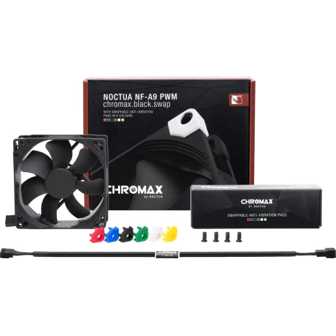 Кулер для корпуса/ Case Cooler Noctua NF-A9 PWM chromax.black.swap (92x92x25mm, 4-pin PWM, 46.44CFM, 22.8dBA, 2000RPM, Black) фото 3