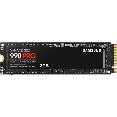 Твердотельные накопители/ Samsung SSD 990 PRO, 2000GB, M.2(22x80mm), NVMe 2.0, PCIe 4.0 x4, V-NAND TLC, R/W 7450/6900MB/s, IOPs 1 400 000/1 550 000, DRAM buffer 2048MB, TBW 1200, DWPD 0.33 (12 мес.) фото 1