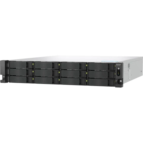 Сетевое хранилище без дисков/ ENTERPRISE QNAP TS-h1277AXU-RP-R5-16G QuTS hero NAS RAID, 12x3.5 "/ 2.5" bays, 2 x M.2 2280 PCIe Gen 5 x2 slots, 2x2.5GbE RJ-45 ports, 2x10 GbE 10GBASE-T, 2U Rackmount, 2 power supplies. 6-core/12-thread AMD Ryzen 5 фото 3