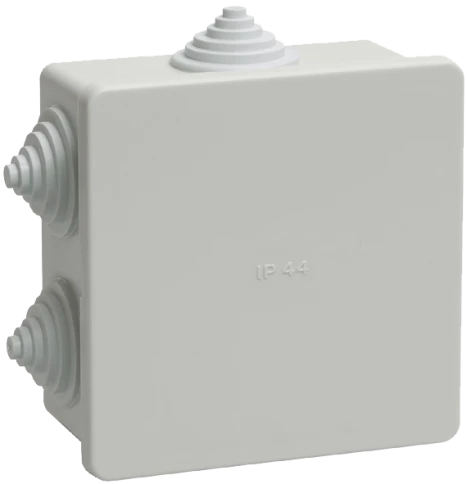 Коробка КМ41235 распаячная для о/п 85х85х45 мм IP44 (RAL7035, 6 гермов фото 1