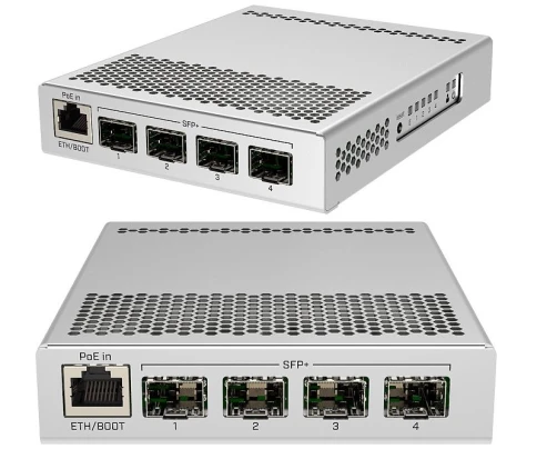 Коммутатор/ CRS305-1G-4S+IN Cloud Router Switch Five-port desktop switch with one Gigabit Ethernet port and four SFP+ 10Gbps ports фото 3