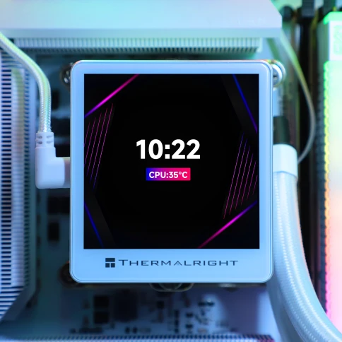 Водяное охлаждение для процессора/ Water Cooling System Thermalright Grand Vision 240 (240mm, LED, White, ARGB/ Fans: 2x120mm, 80.45CFM, 29.4dBA, 2150RPM/ Pump height 72.5mm, 6400RPM, Rad thickness 27mm/ S: 1700, 1200, 1851, 115X, 2011, 2066, AM5, AM4) фото 9
