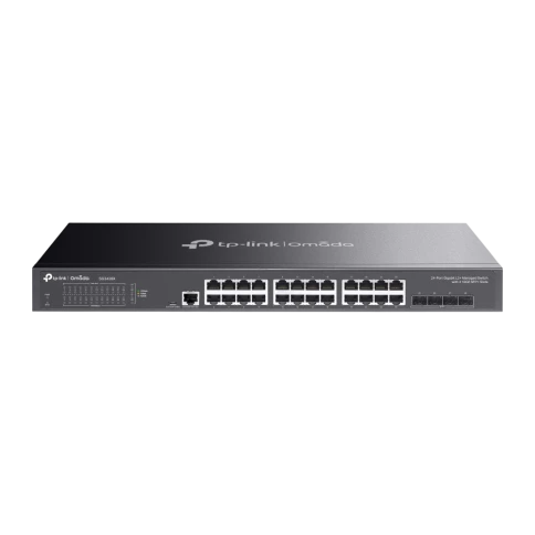 Коммутатор/ TP-Link JetStream™ 24-port Pure-Gigabit L2+ Managed Switch, 24 10/100/1000Mbps RJ45, 4*10G SFP+ Slots фото 1