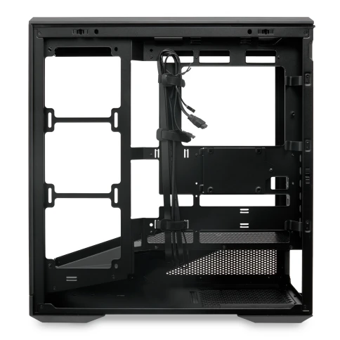 Корпус без блока питания/ Case HSPD F711, Panoramic Full Tower, Black, TG, 0.7 SPCC, no fans ATX, mATX, mITX 190/420/280mm 2x2.5", 2x3.5", 7xPCI 1xUSB-A 3.0, 1xUSB-C 445x235x475mm фото 4