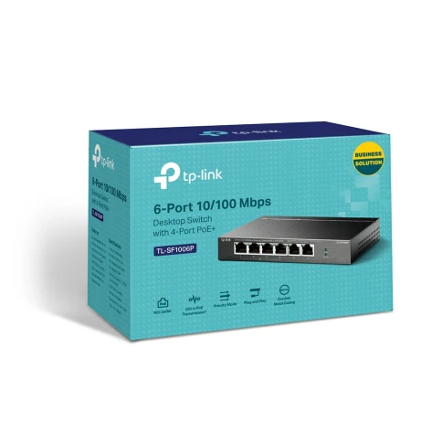 Коммутатор/ 4-port 10/100 Mbit / s unmanaged PoE + switch with 2 10/100 Mbit/s Uplink ports, metal case, desktop installation, 4 802.3 af/at PoE+ ports, 2 10/100 Mbit/s Uplink ports фото 8