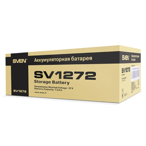 Батарея SVEN SV 1272 (12V 7.2Ah), напряжение 12В, емкость 7.2А*ч, макс. ток разряда 105А, макс. ток заряда 2.1А, свинцово-кислотная типа AGM, тип клемм F2,/ Battery SVEN SV 1272 (12V 7.2Ah), 12V voltage, 7.2A*h capacity, max. discharging rate of 105A, max фото 5