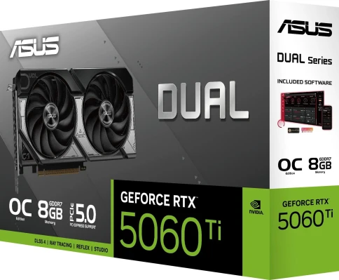 Видеокарта Asus PCI-E 4.0 DUAL-RTX5060TI-O8G NVIDIA GeForce RTX 5060TI 8Gb 128bit GDDR6 2602/28000 HDMIx1 DPx3 HDCP Ret фото 6
