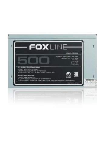 Блок питания 500Вт/ Power Supply Foxline, 500W, ATX, NOPFC, 120FAN фото 3
