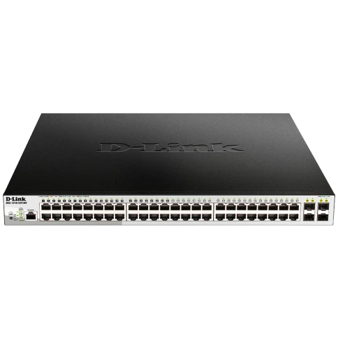 Коммутатор/ DGS-1210-52P/ME/B Managed L2 Metro Ethernet Switch 48x1000Base-T PoE, 4x1000Base-X SFP, PoE Budget 193W, Surge 6KV, CLI, RJ45 Console, Dying Gasp фото 1