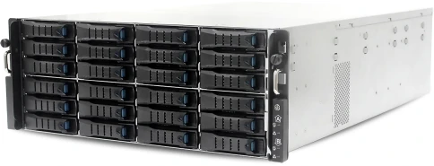 Серверная платформа/ HA401-VG, 4U, 2x2LGA-3647, 24-bay storage server, 24x SATA/SAS hot-swap 3.5"/2.5" universal bay, 2x canister, 4x 9mm 2.5" internal bay, 12G expander board with 2x SFF-8643, 2x SFF-8644, 1300W 1+1 redundant power supply, фото 1
