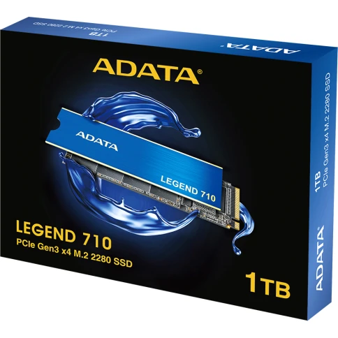 Твердотельный накопитель/ ADATA SSD LEGEND 710, 1024GB, M.2(22x80mm), NVMe 1.4, PCIe 3.0 x4, 3D NAND, R/W 2400/1800MB/s, IOPs 180 000/150 000, TBW 260, DWPD 0.23, with Heat Sink (3 года) фото 9