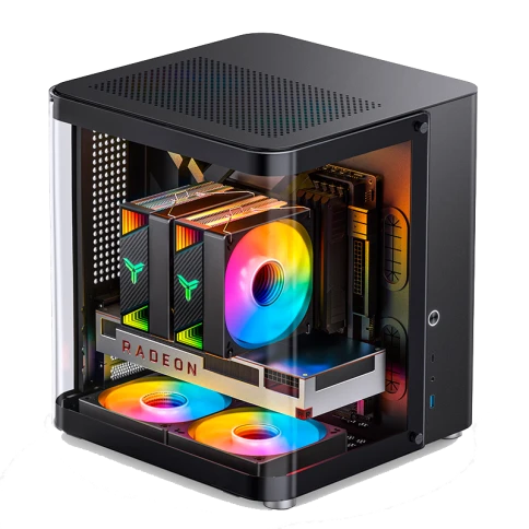 Корпус без блока питания/ Case JONSBO TK-1 Black 2.0, Mini-Tower, no fan, 1xUSB-A 3.2 + 1xUSB-C 3.2, mATX, mITX Black фото 1