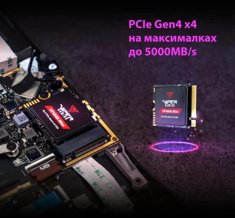 Накопитель SSD Patriot PCIe 4.0 x4 2TB VP4000M2TBM23 VP4000 Mini M.2 2230 фото 3