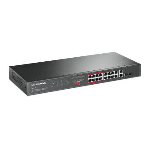 Коммутатор/ 16-Port 10/100Mbps + 2-Port Gigabit Rackmount Switch with 16-Port PoE+ фото 2