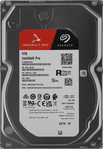 Жесткий диск Seagate SATA-III 4TB ST4000NT001 NAS Ironwolf Pro 512E (7200rpm) 256Mb 3.5" [ST4000NT001] фото 1
