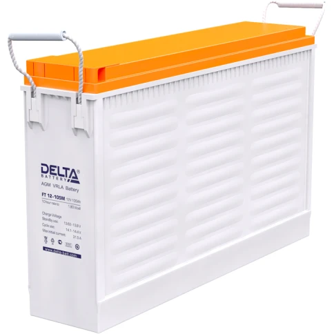 Батарея DELTA серия FT-M, FT 12-150 М, напряжение 12В, емкость 150Ач (разряд 10 часов),  макс. ток разряда (5 сек.) 1050А, макс. ток заряда 45А, свинцово-кислотная типа AGM, клеммы под болт М8, ДxШxВ 548х105х316мм., вес 45.5кг., срок службы 10-12 лет./ Ba фото 1