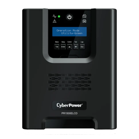ИБП CyberPower PR1500ELCD, Line-Interactive, 1500VA/1350W, 8 IEC-320 С13 розеток, USB&Serial, SNMPslot, LCD дисплей, Black, 0.5х0.3х0.35м., 28.3кг./ UPS Line-Interactive CyberPower PR1500ELCD 1500VA/1350W USB/RS-232/EPO/SNMPslot (8 IEC С13) фото 2