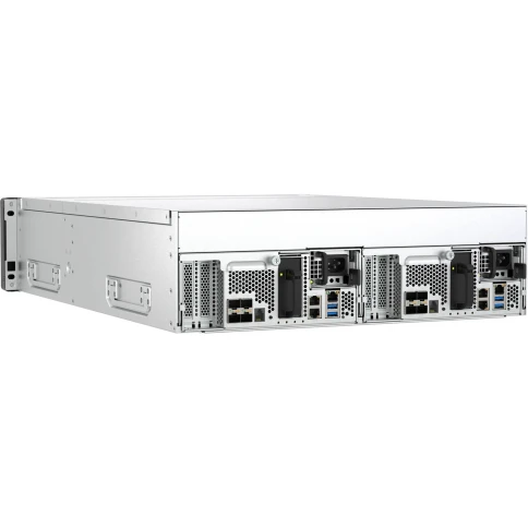 Сетевое хранилище без дисков/ Enterprise QNAP ES1686dc-R2-2123IT-64G Network RAID drive, two controllers, 16 3.5"/2.5" SAS 12 Gbps bays, rack-mounted, 2 power supplies, 2 x Intel Xeon D-2123IT, 2.2 GHz (3.0 GHz), 64 GB DDR4. фото 6