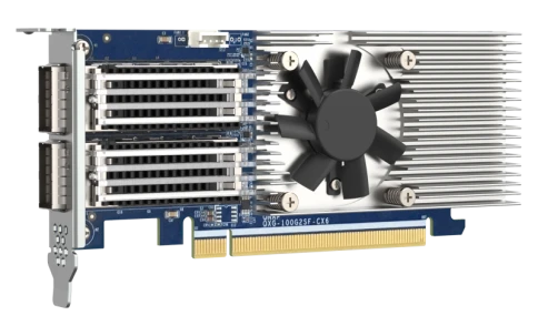 сетевая карта/ QNAP QXG-100G2SF-CX6 Dual Port 100 GbE SFP28 Network Card PCIe Gen4 x16 фото 2